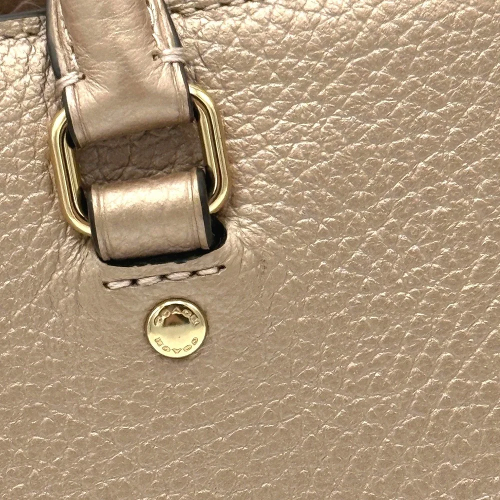 Coach Metallic Rose Gold Pebble Leather Blake 25 Carryall Satchel Bag F39847 NEW